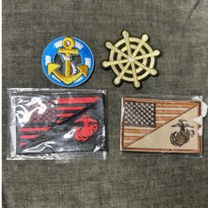 Patches assortment 3 iron on & 1 is loop & hook sew on. Military patches NEW